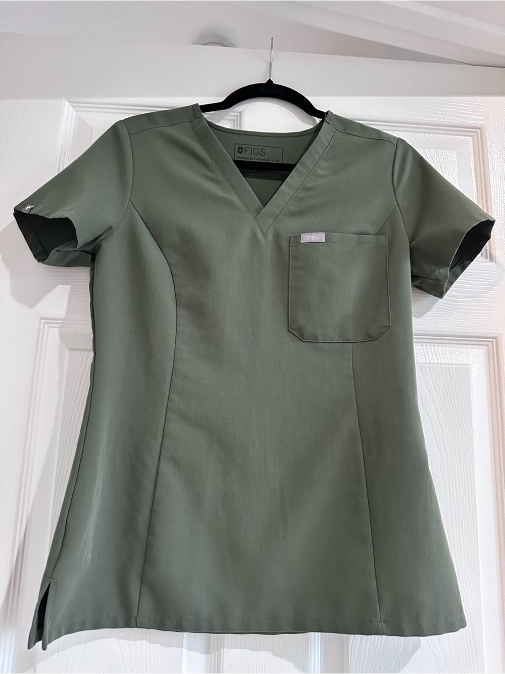 Figs Olive Green V-Neck Medical Scrub Top